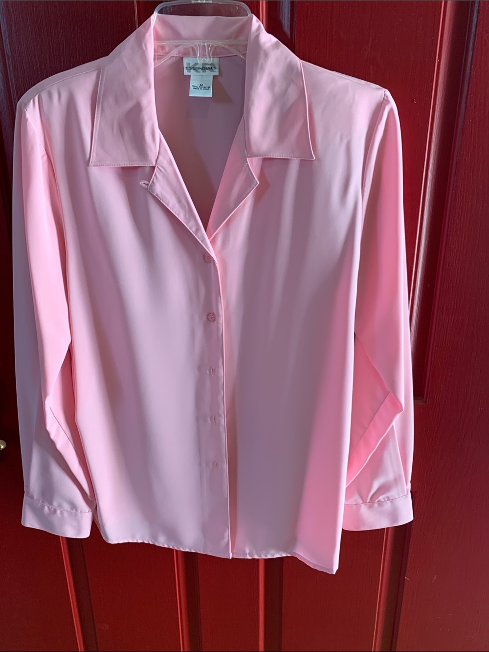 Essentials Women's Dressy Front Button Shirt in Light Pink